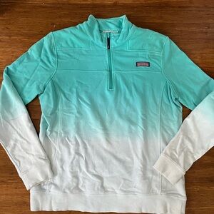 Vineyard Vines Aqua Ombré Quarter Zip